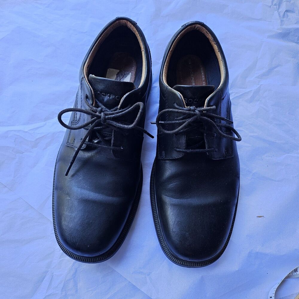 Rockport Vibram adiPRENE Leather Derby Oxford Shoes Black Mens 8